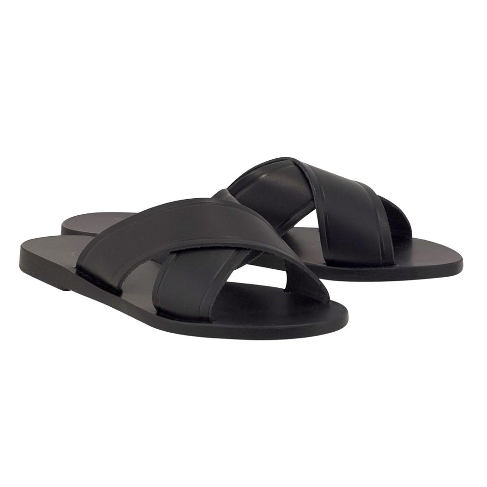 Ancient Greek Sandals Black Thais Sandals